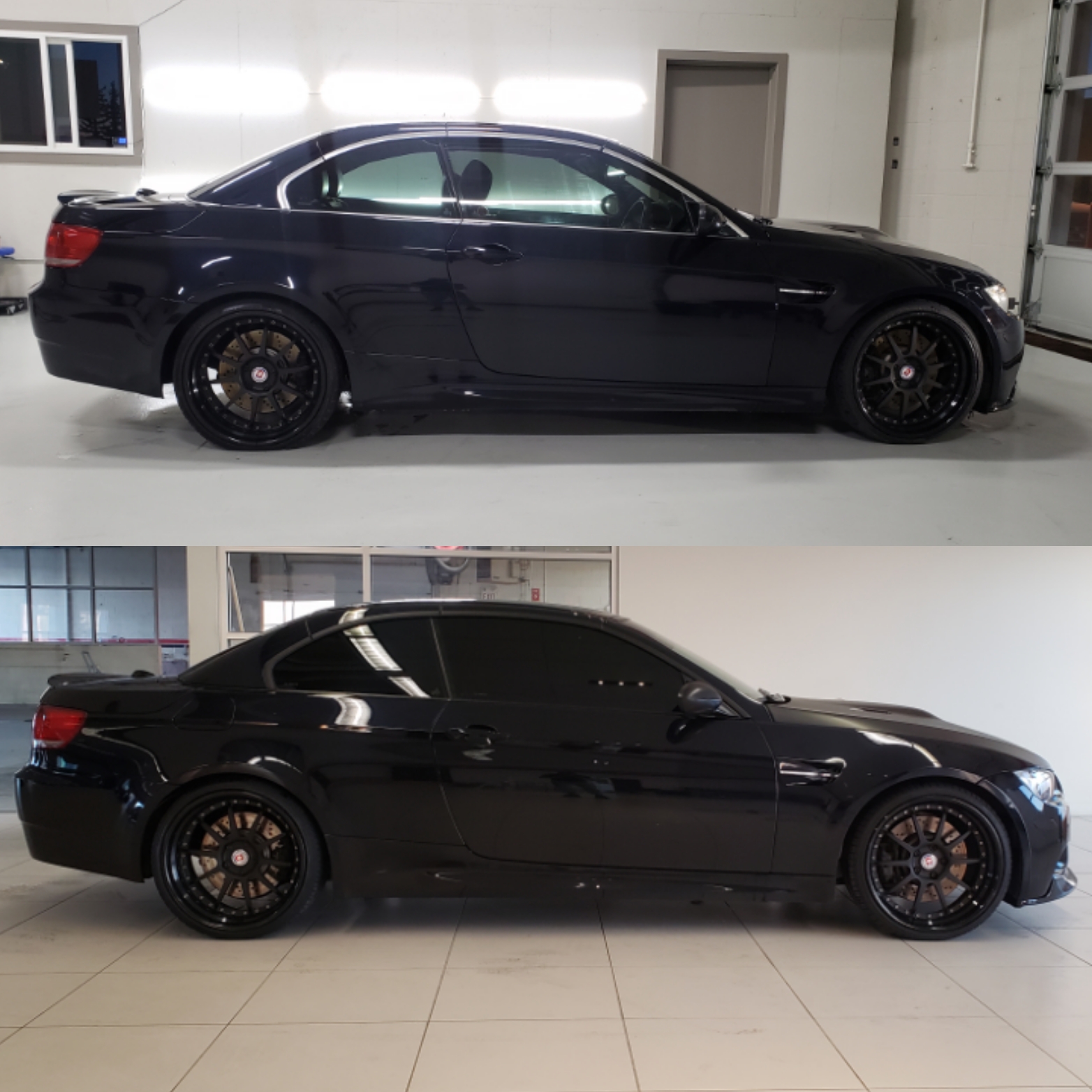 Black sedan with dark window tint